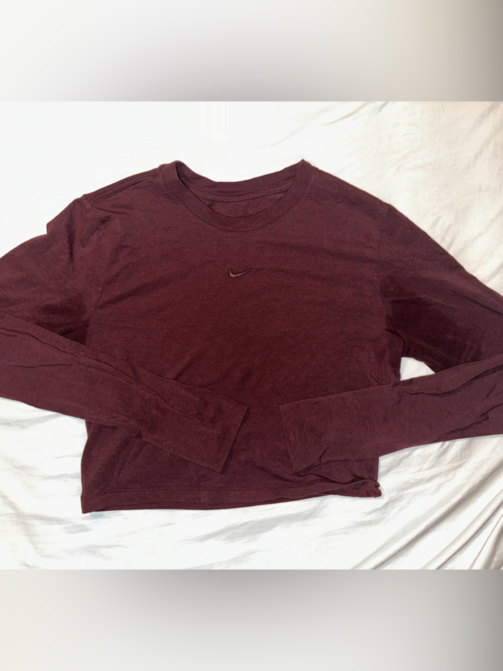 Nike Burgundy Long Sleeve Crewneck Top